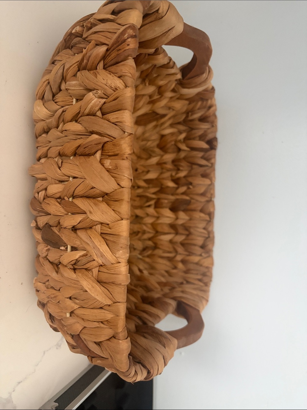 Handwoven Square Seagrass Basket with Wooden Handles